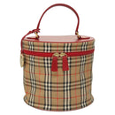 Burberrys Nova Check Pouch Canvas Beige Gold Auth 120260-13