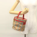 Burberrys Nova Check Pouch Canvas Beige Gold Auth 120260-22