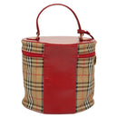 Burberrys Nova Check Pouch Canvas Beige Gold Auth 120260-2