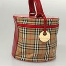 Burberrys Nova Check Pouch Canvas Beige Gold Auth 120260-4