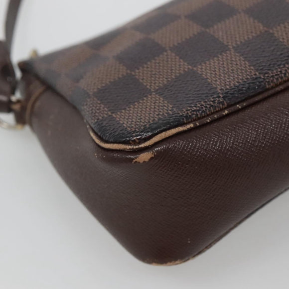 LOUIS VUITTON Damier Ebene Trousse Makeup Pouch N51982 LV Auth 120327