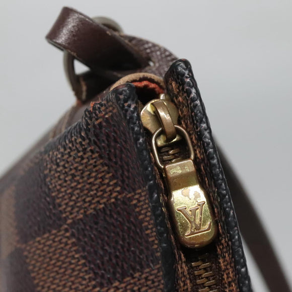 LOUIS VUITTON Damier Ebene Trousse Makeup Pouch N51982 LV Auth 120327