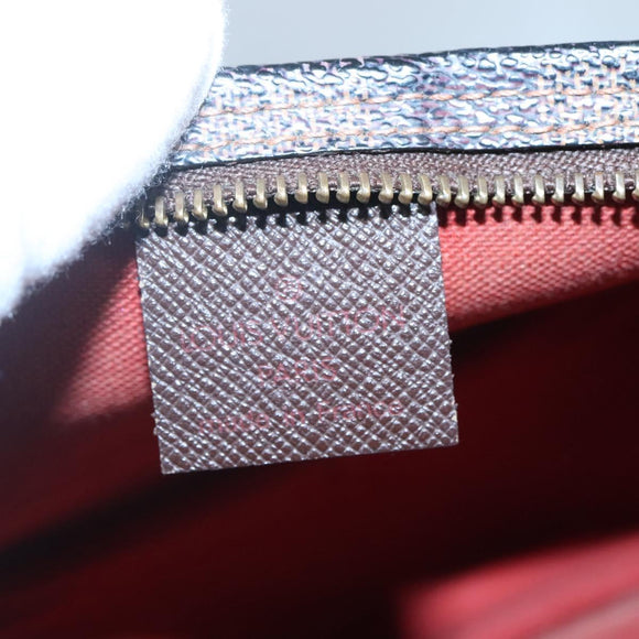 LOUIS VUITTON Damier Ebene Trousse Makeup Pouch N51982 LV Auth 120327