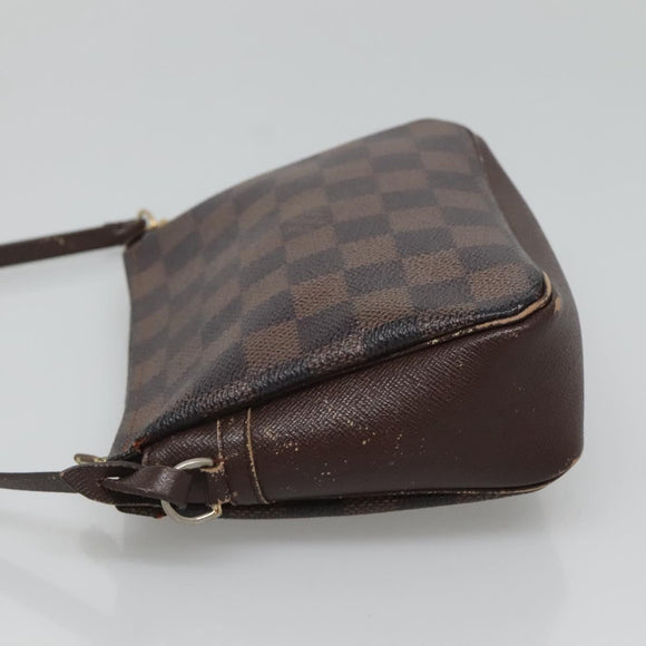 LOUIS VUITTON Damier Ebene Trousse Makeup Pouch N51982 LV Auth 120327