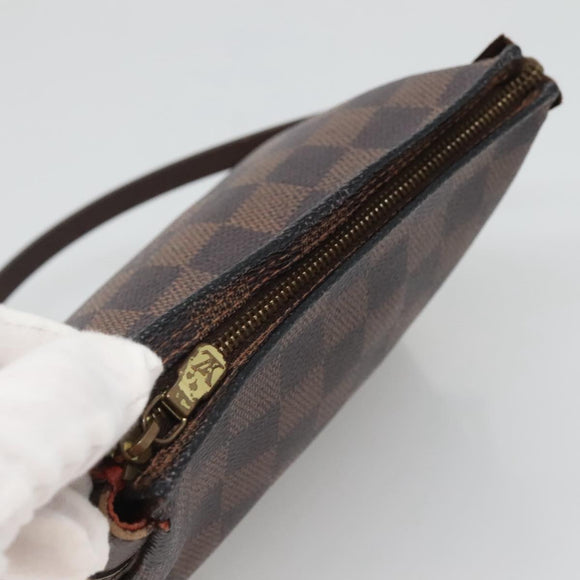 LOUIS VUITTON Damier Ebene Trousse Makeup Pouch N51982 LV Auth 120327