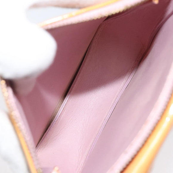 LOUIS VUITTON Monogram Vernis Motto Pouch Marshmallow Pink M91312 Auth 120333