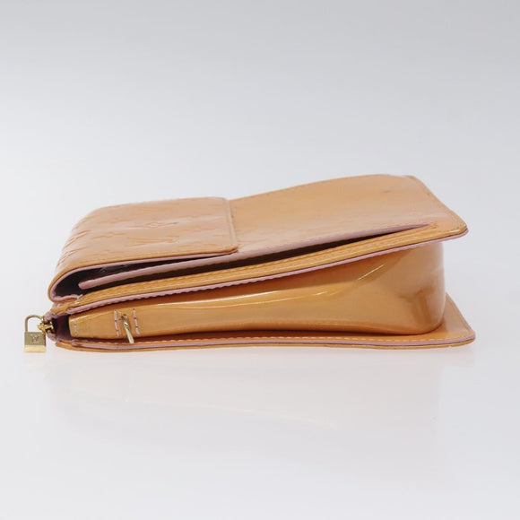 LOUIS VUITTON Monogram Vernis Motto Pouch Marshmallow Pink M91312 Auth 120333