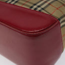 Burberrys Nova Check Hand Bag Canvas Beige Gold Auth 120345-9