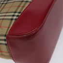 Burberrys Nova Check Hand Bag Canvas Beige Gold Auth 120345-14