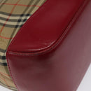 Burberrys Nova Check Hand Bag Canvas Beige Gold Auth 120345-16