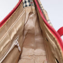 Burberrys Nova Check Hand Bag Canvas Beige Gold Auth 120345-18