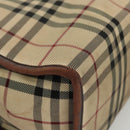 BURBERRY Nova Check Hand Bag Canvas Beige Auth 120347-10