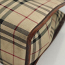 BURBERRY Nova Check Hand Bag Canvas Beige Auth 120347-16
