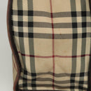 BURBERRY Nova Check Hand Bag Canvas Beige Auth 120347-5