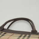 BURBERRY Nova Check Hand Bag Canvas Beige Auth 120347-9