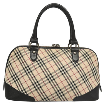 BURBERRY Nova Check Hand Bag Canvas Beige Auth 120348 - 0