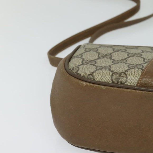 GUCCI GG Supreme Web Sherry Line Bag PVC Beige Red 116 02 024 Auth 120353