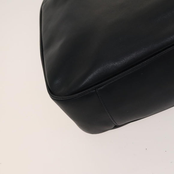 GUCCI Bamboo Shoulder Bag Leather 2way Black Gold 001 1577 2615 Auth 120362