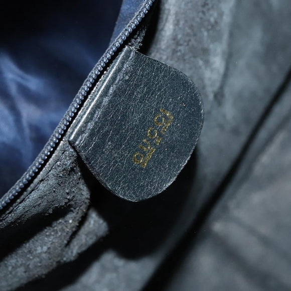 GUCCI Bamboo Shoulder Bag Leather 2way Black Gold 001 1577 2615 Auth 120362