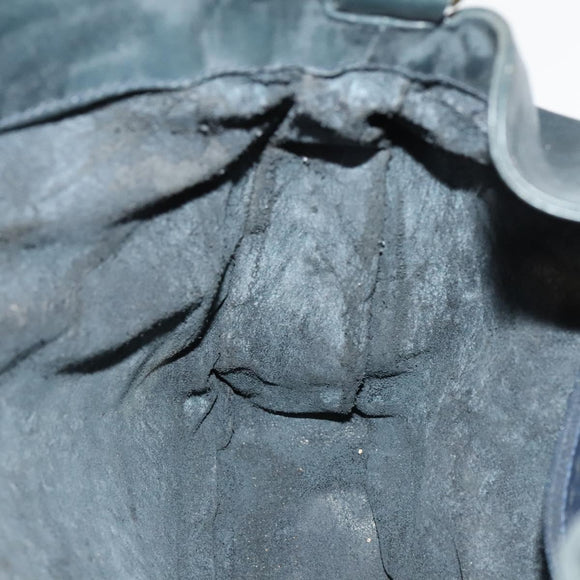 GUCCI Bamboo Shoulder Bag Leather 2way Black Gold 001 1577 2615 Auth 120362