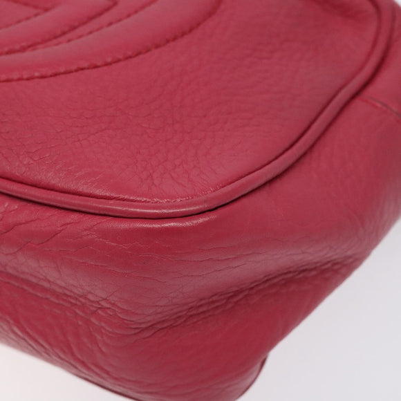GUCCI Soho Shoulder Bag Leather Pink Gold 308364 Auth 120366