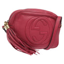 GUCCI Soho Shoulder Bag Leather Pink Gold 308364 Auth 120366-1