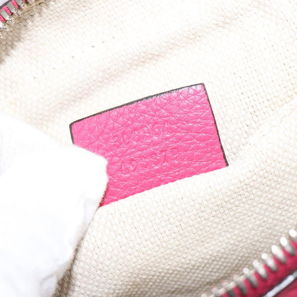 GUCCI Soho Shoulder Bag Leather Pink Gold 308364 Auth 120366