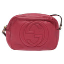 GUCCI Soho Shoulder Bag Leather Pink Gold 308364 Auth 120366-13