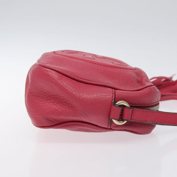 GUCCI Soho Shoulder Bag Leather Pink Gold 308364 Auth 120366