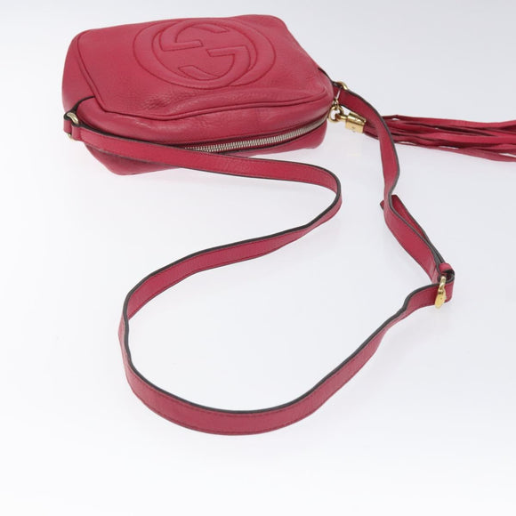 GUCCI Soho Shoulder Bag Leather Pink Gold 308364 Auth 120366