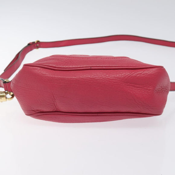 GUCCI Soho Shoulder Bag Leather Pink Gold 308364 Auth 120366