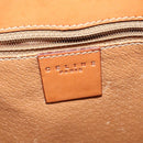 CELINE Macadam Canvas Shoulder Bag PVC Leather Brown Gold Auth 120373-18