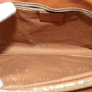 CELINE Macadam Canvas Shoulder Bag PVC Leather Brown Gold Auth 120373-10