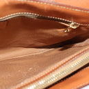 CELINE Macadam Canvas Shoulder Bag PVC Leather Brown Gold Auth 120373-19