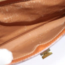 CELINE Macadam Canvas Shoulder Bag PVC Leather Brown Gold Auth 120373-21
