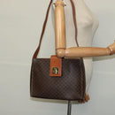 CELINE Macadam Canvas Shoulder Bag PVC Leather Brown Gold Auth 120373-23