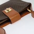 CELINE Macadam Canvas Shoulder Bag PVC Leather Brown Gold Auth 120373-6