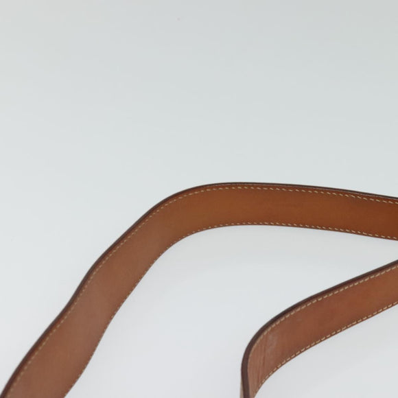 CELINE Macadam Canvas Shoulder Bag PVC Leather Brown Gold Auth 120373
