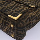 FENDI Zucca Canvas Hand Bag 2way Black Brown Auth 120380-15