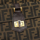 FENDI Zucca Canvas Hand Bag 2way Black Brown Auth 120380-18