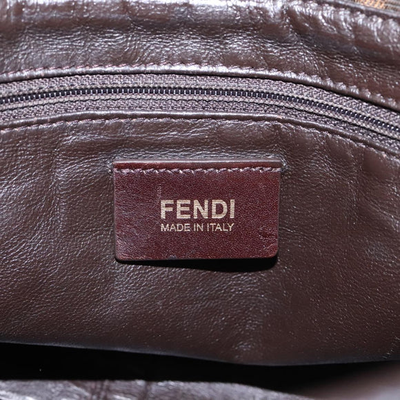 FENDI Zucca Canvas Hand Bag 2way Black Brown Auth 120380