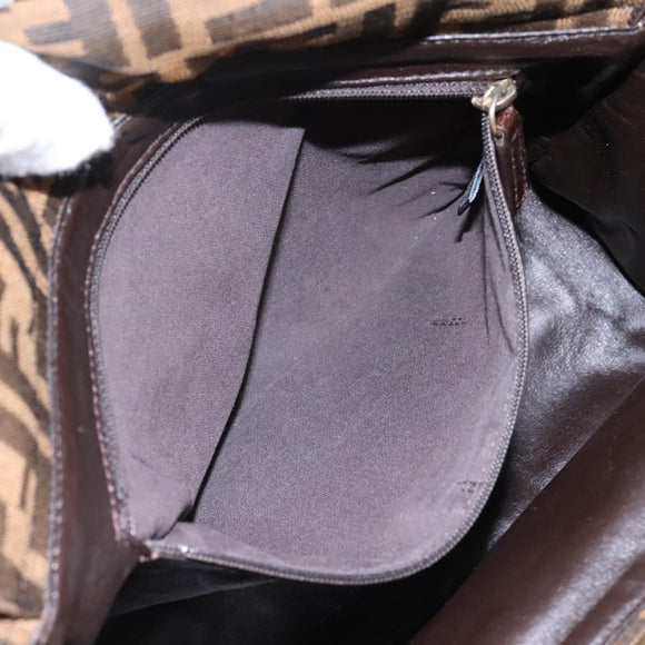 FENDI Zucca Canvas Hand Bag 2way Black Brown Auth 120380