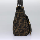FENDI Zucca Canvas Hand Bag 2way Black Brown Auth 120380-4