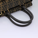FENDI Zucca Canvas Hand Bag 2way Black Brown Auth 120380-7