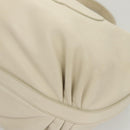 PRADA Shoulder Bag Leather White Silver Auth 120385-14