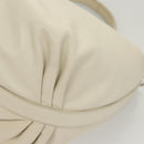 PRADA Shoulder Bag Leather White Silver Auth 120385-16