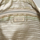 PRADA Shoulder Bag Leather White Silver Auth 120385-17