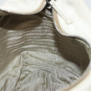 PRADA Shoulder Bag Leather White Silver Auth 120385-18