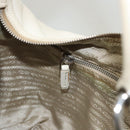 PRADA Shoulder Bag Leather White Silver Auth 120385-20
