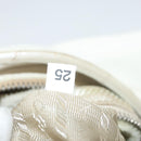 PRADA Shoulder Bag Leather White Silver Auth 120385-12